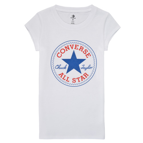 Textil Rapariga T-Shirt mangas pack Converse TIMELESS CHUCK PATCH TEE Branco
