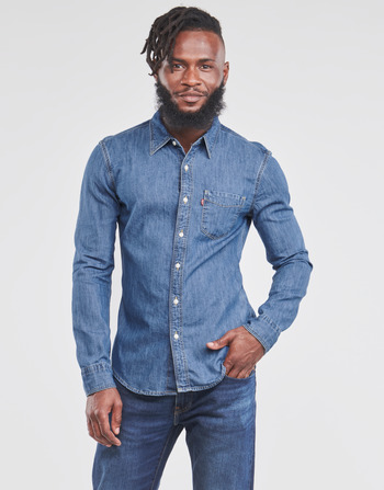Textil Homem Camisas mangas comprida Levi's SUNSET 1 PKT SLIM Azul