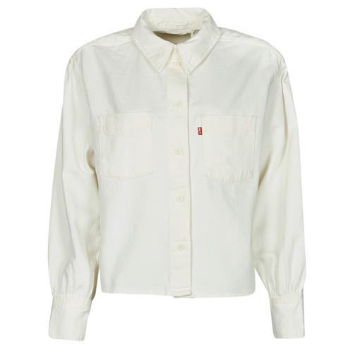 Textil Mulher camisas Levi's ZOEY PLEAT UTILITY SHIRT Branco