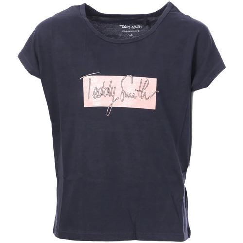 Textil Rapariga T-shirts e Pólos Teddy Smith  Preto