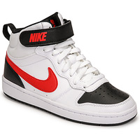 Sapatos Criança Sapatilhas de cano-alto Nike NIKE COURT BOROUGH MID 2 Branco / Vermelho / Preto