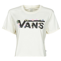 Teembroidered Mulher T-Shirt mangas curtas Vans BLOZZOM ROLL OUT Branco