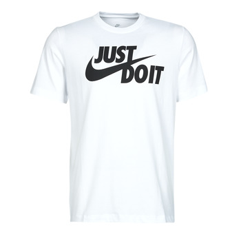 Textil Homem T-Shirt mangas curtas Nike NSTEE JUST DO IT SWOOSH Branco / Preto