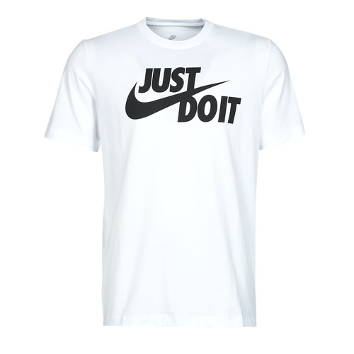 Textil Homem T-Shirt mangas curtas Nike producto NSTEE JUST DO IT SWOOSH Branco / Preto