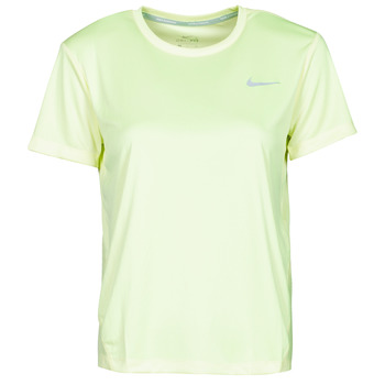 Textil Mulher T-Shirt mangas curtas racer Nike MILER TOP SS Verde / Cinza