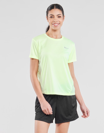 Textil Mulher Sweatshirt com capuz Shift preto laranja Nike MILER TOP SS Verde / Cinza