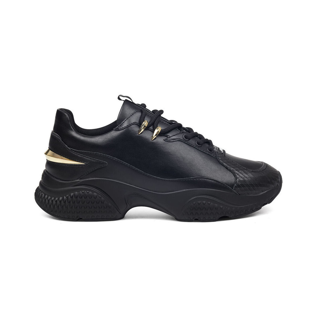 Sapatos Homem mede-se na parte mais larga abaixo da cintura, ao nível das nádegas Puand leather chunky runner with gold detail Preto
