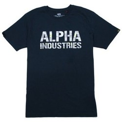 Textil Homem T-Shirt mangas curtas Alpha T-shirt  Camo Print Azul