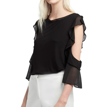Textil Mulher T-Shirt mangas curtas French Connection  Preto