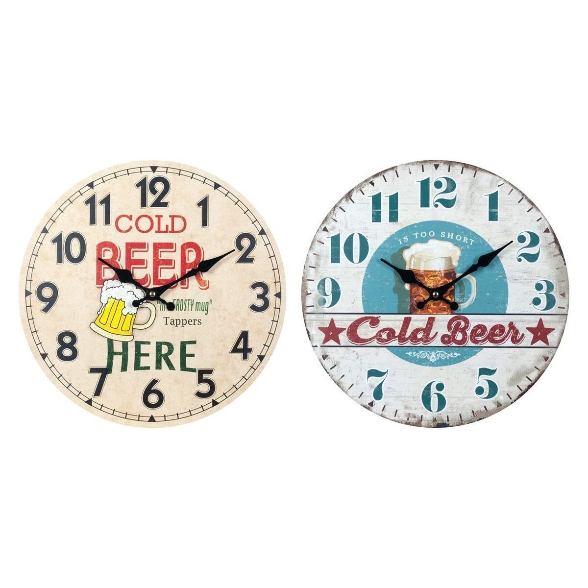Casa Relógios Signes Grimalt Relógio De Parede Para Cerveja Set 2U Multicolor