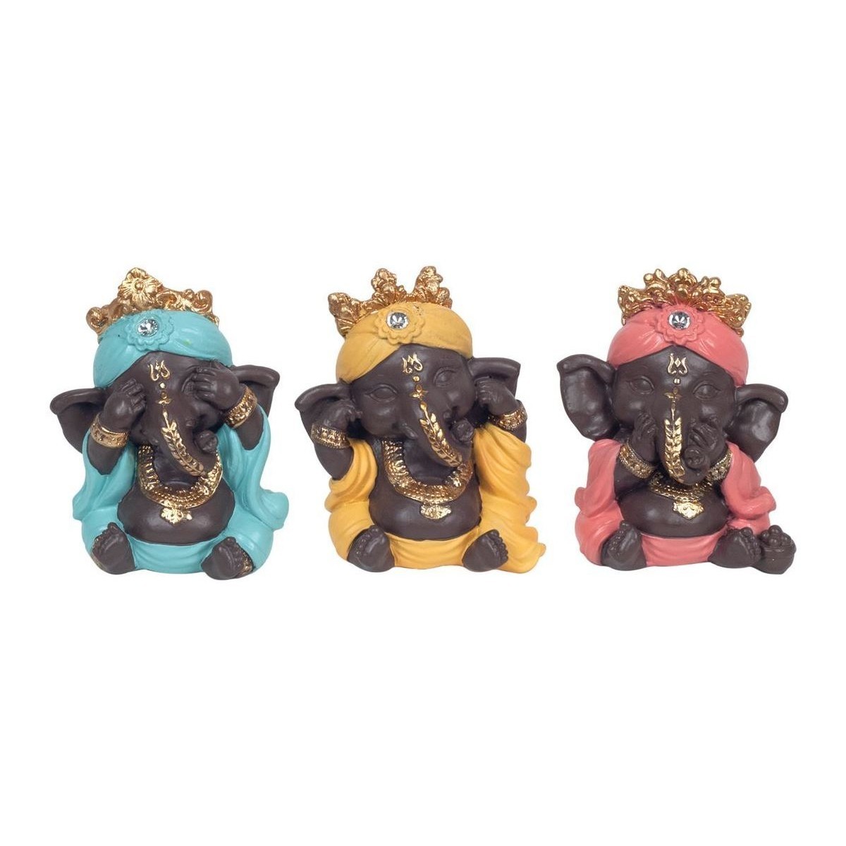 Casa Estatuetas Signes Grimalt Ganesh, Eu Não Vejo-Ouço-Falar 3U Multicolor
