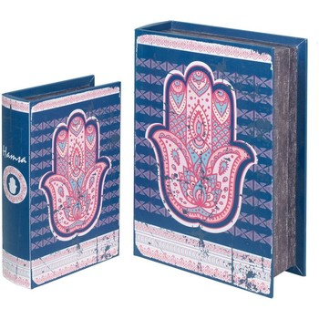 Casa Cestos e Caixas decorativas  Signes Grimalt Fatima Hand Book Boxes 2U Azul