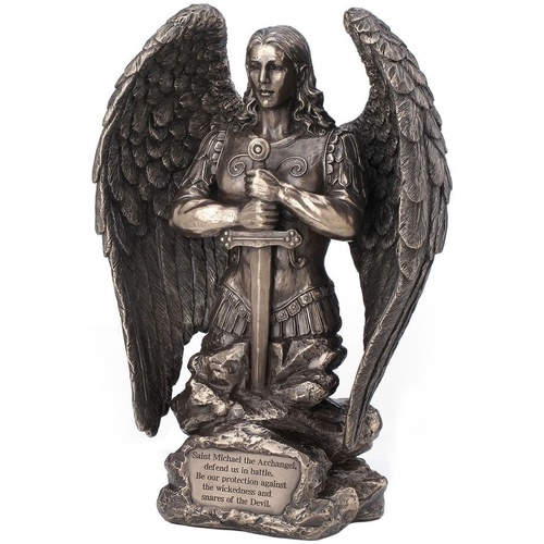 Casa Estatuetas Signes Grimalt Saint Michael Praying Bronze Prata