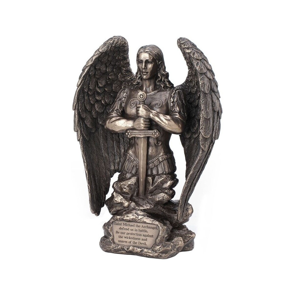 Casa Estatuetas Signes Grimalt Saint Michael Praying Bronze Prata