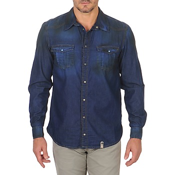 Textil Homem Camisas mangas comprida Freeman T.Porter CORWEND DENIM Azul