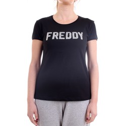 Textil Mulher T-Shirt mangas curtas Freddy S1WCLT1 Preto