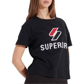 Textil Mulher T-shirts molo e Pólos Superdry  Preto