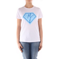mountain-print cotton T-shirt Blau