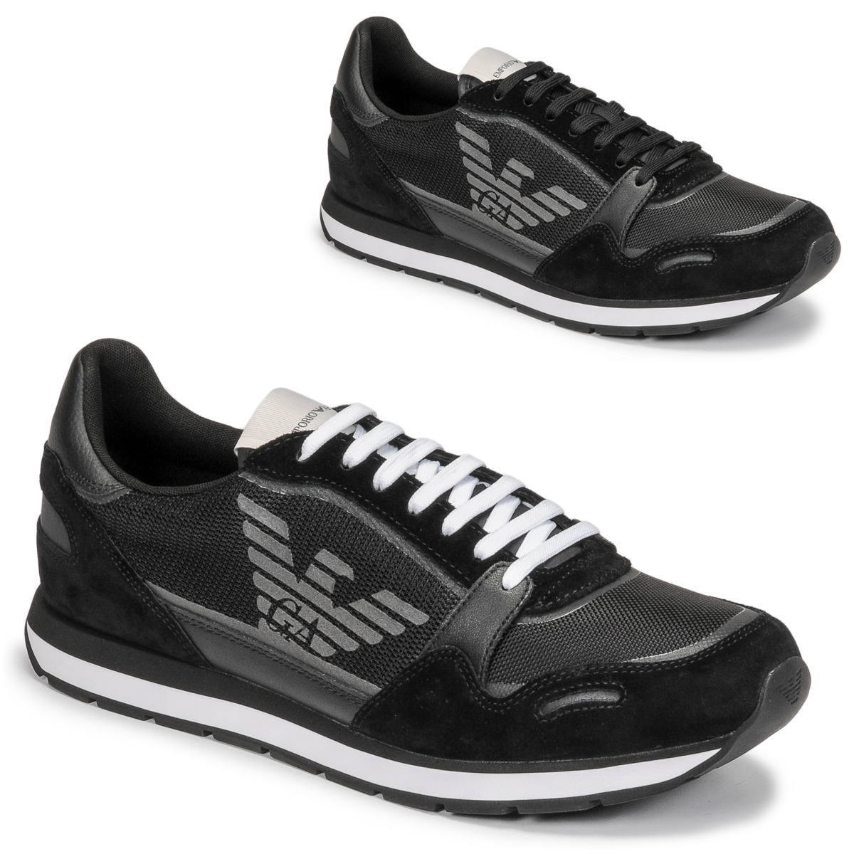 Sapatos Homem Black from EMPORIO BASEBALL ARMANI featuring check print ANIMA Preto