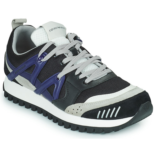 Sapatos Homem Sapatilhas Emporio Armani BOLINNA Preto / Branco / Azul