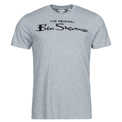 Textil Homem T-Shirt mangas curtas Ben Sherman SIGNATURE FLOCK TEE Cinza