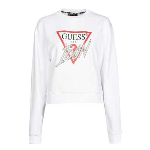 Textil Mulher Sweats Round Guess ICON FLEECE Branco