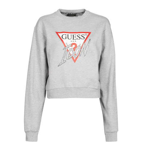 Textil Mulher Sweats white Guess ICON FLEECE Cinza
