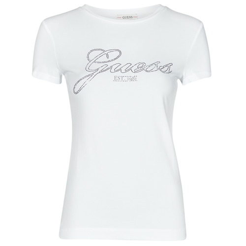 Textil Mulher TWINSET T-shirt Love France Nero Guess SS CN SELINA TEE Branco