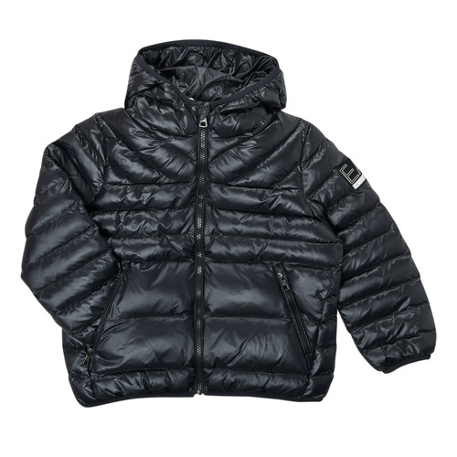 Textil Rapaz Quispos Ea7 Emporio Armani zip-fastening velvet hoodie Schwarz FHALIA Preto