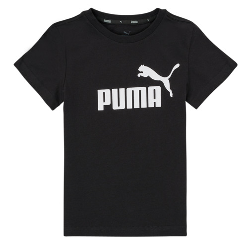 Textil Rapaz T-Shirt mangas curtas Satin Puma ESSENTIAL LOGO TEE Preto