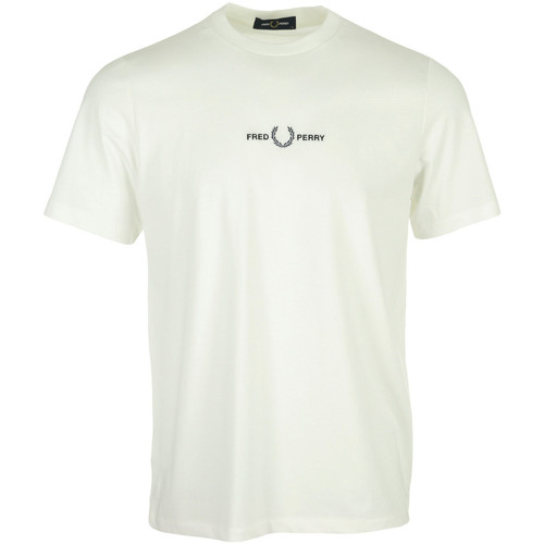 Textil Homem T-Shirt mangas curtas Fred Perry Embroidered T-Shirt Bege