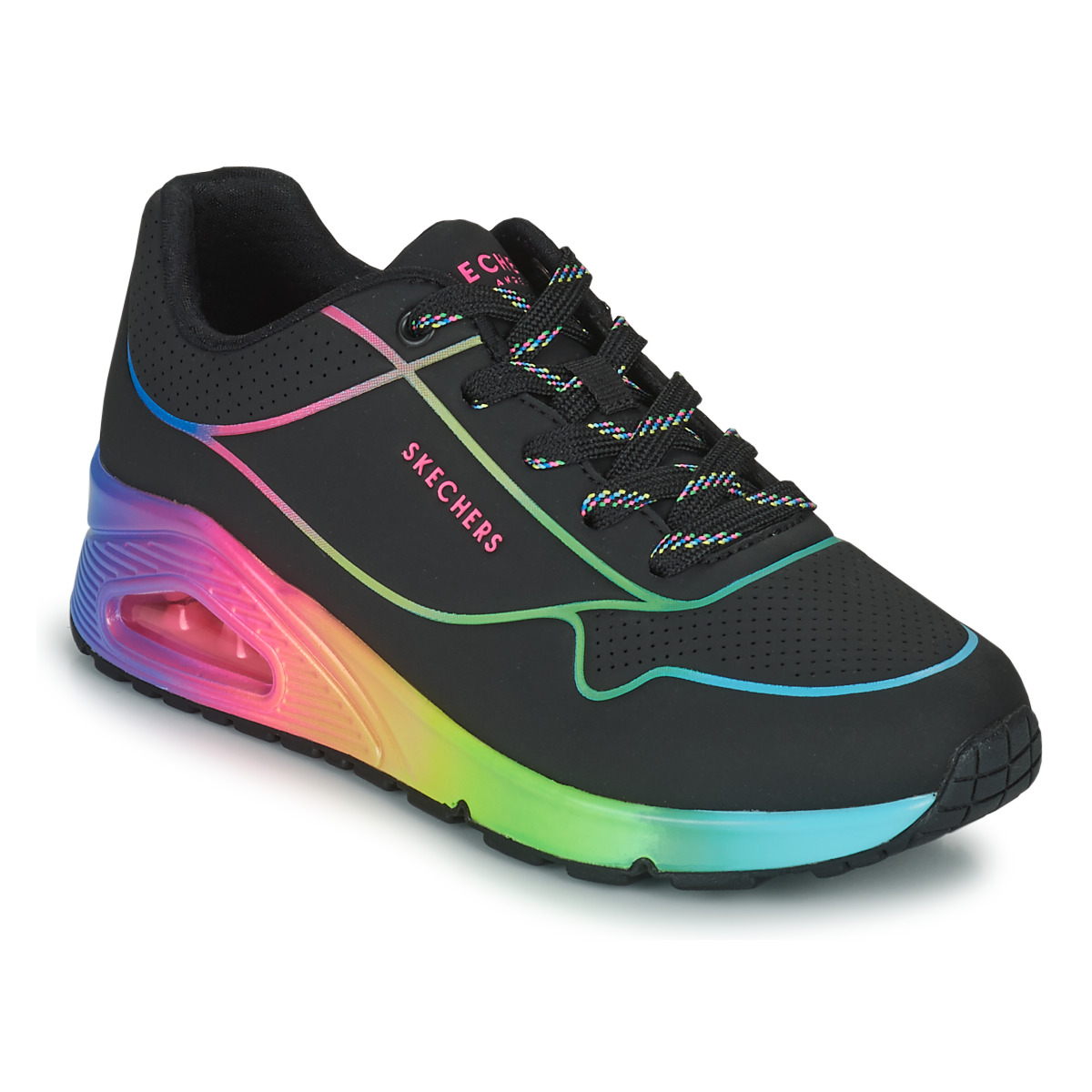 Sapatos Mulher Sapatilhas Skechers UNO Preto / Multicolor