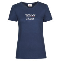 Textil Mulher T-Shirt mangas curtas Tommy Jeans TJW SKINNY ESSENTIAL TOMMY T SS Marinho