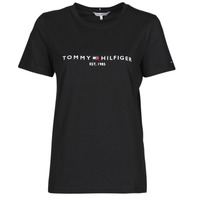 Textil Mulher T-Shirt mangas curtas Tommy Hilfiger HERITAGE HILFIGER CNK RG TEE Preto
