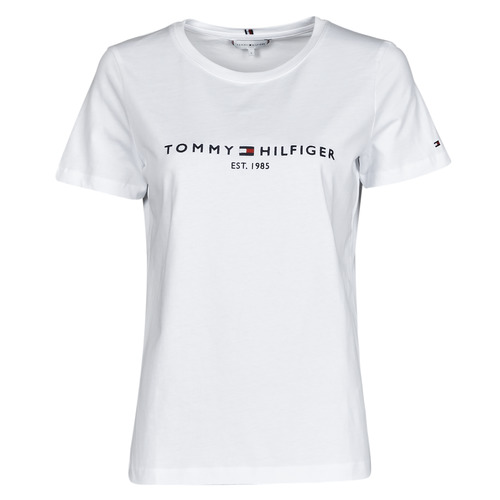 Textil Mulher T-Shirt mangas Loves Tommy Hilfiger HERITAGE HILFIGER CNK RG TEE Branco