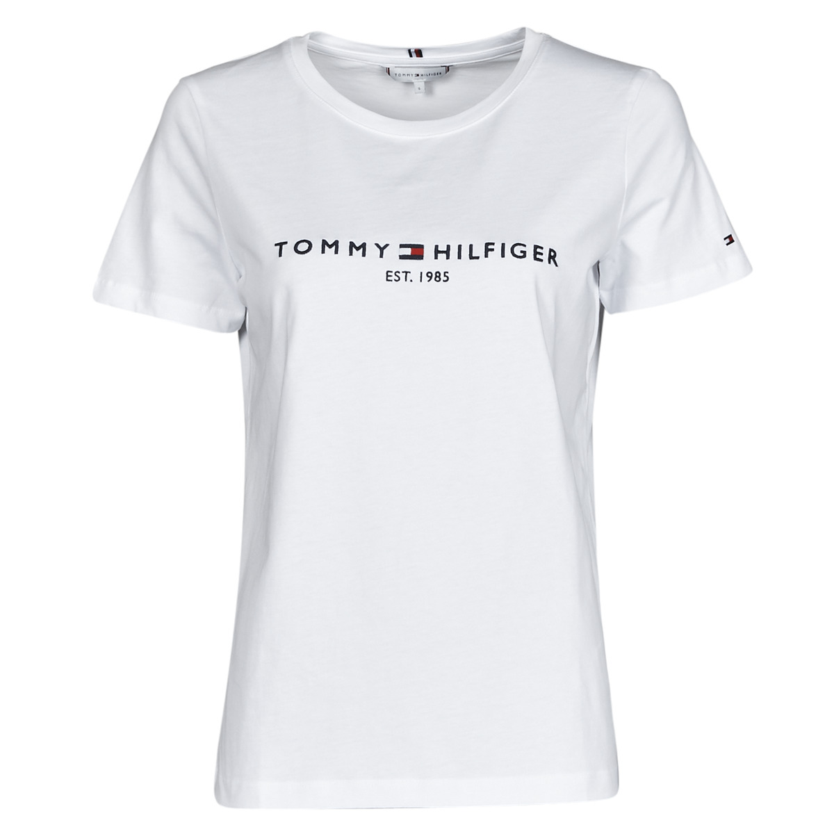 Textil Mulher T-Shirt mangas curtas Tommy T-shirts Hilfiger HERITAGE HILFIGER CNK RG TEE Branco