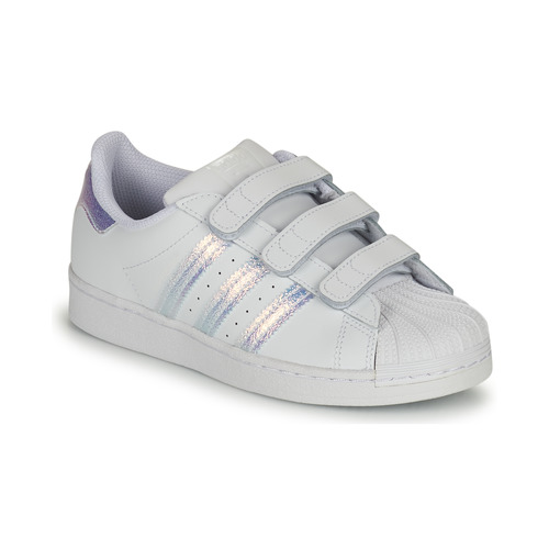 Sapatos Rapariga Sapatilhas adidas Originals SUPERSTAR CF C Branco / Prateado