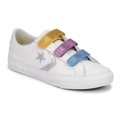 Sapatos Rapariga Sapatilhas Converse STAR PLAYER 3V GLITTER TEXTILE OX Branco / Multicolor