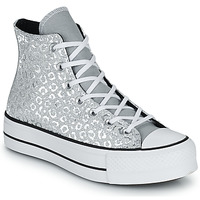 Sapatos Mulher Sapatilhas de cano-alto Converse CHUCK TAYLOR ALL STAR LIFT AUTHENTIC GLAM HI Prata / Branco