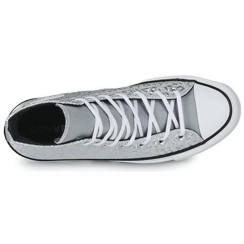 Converse CHUCK TAYLOR ALL STAR LIFT AUTHENTIC GLAM HI Prata / Branco