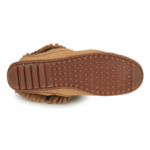 Minnetonka DOUBLE FRINGE SIDE ZIP BOOT Castanho