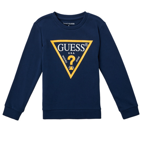 Textil Rapaz Sweats Guess NATURAL CANISE Azul / Escuro