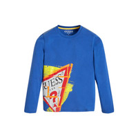 Textil Rapaz Das logo-print shirt könnt ihr für Guess LISTIN Azul