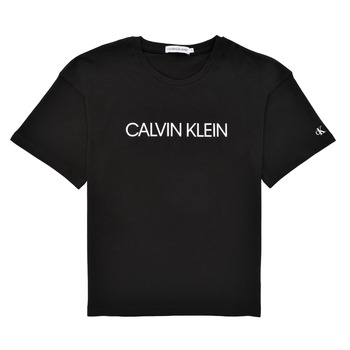 Textil Rapariga T-Shirt mangas curtas Calvin Klein Jeans CASSY Preto