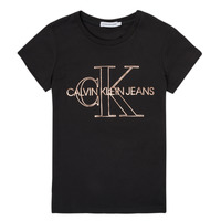 Textil Rapariga T-Shirt mangas curtas Calvin Klein Jeans TIZIE Preto