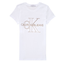 Textil Rapariga T-Shirt mangas curtas Calvin Klein Jeans TIZIE Branco