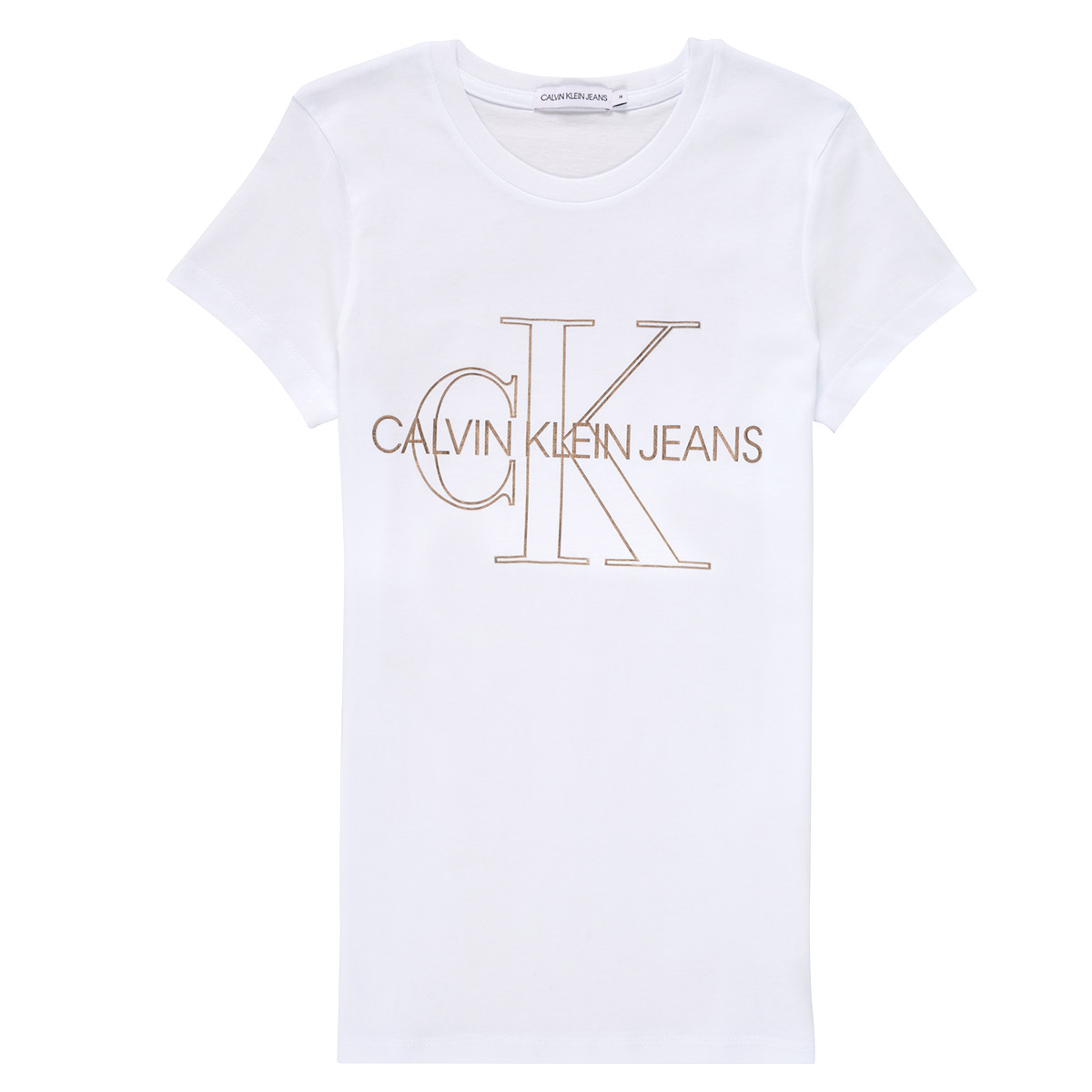 Textil Rapariga T-Shirt mangas curtas Calvin Marrom Klein Jeans TIZIE Branco