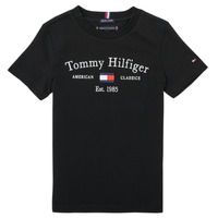 Textil Rapaz T-Shirt mangas curtas Tommy C7H Hilfiger YASSINE Preto