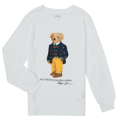 Textil Rapaz T-shirt mangas compridas Polo Ralph Lauren PALIKOU Branco