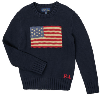 Textil Criança camisolas Boy Knitted Polo Neck Short Sleeve Polo T-Shirt ODINE Marinho